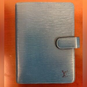 Louis Vuitton Leather Blue Agenda- Medium